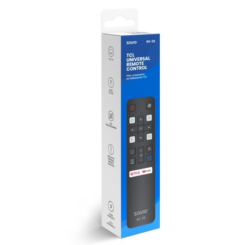 SAVIO SAVIO PILOT UNIWERSALNY/ZAMIENNIK DO TV TCL-SMART TV RC-23 SAVIO SAVIO PILOT UNIWERSALNY/ZAMIENNIK DO TV TCL-SMART TV RC-23