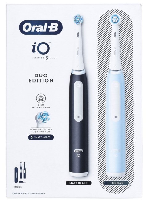Braun Braun Oral-B szczoteczka elektryczna iO 3 zestaw DUO BLACK & BLUE Braun Braun Oral-B szczoteczka elektryczna iO 3 zestaw DUO BLACK & BLUE