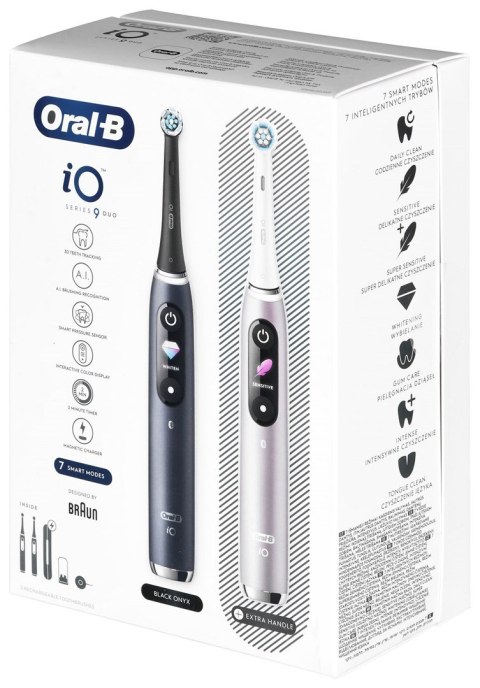 Braun Braun Oral-B szczoteczka elektryczna iO 9N zestaw DUO BLACK ONYX & ROSE QUARTZ Braun Braun Oral-B szczoteczka elektryczna iO 9N zestaw DUO BLACK ONYX & ROSE QUARTZ