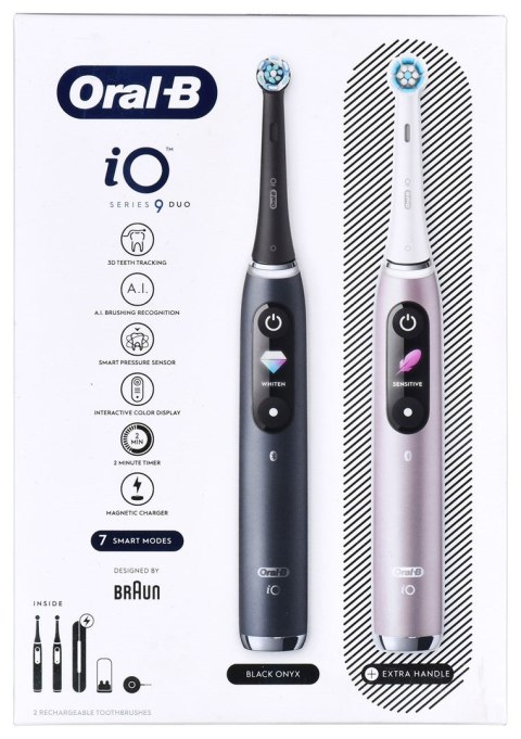 Braun Braun Oral-B szczoteczka elektryczna iO 9N zestaw DUO BLACK ONYX & ROSE QUARTZ Braun Braun Oral-B szczoteczka elektryczna iO 9N zestaw DUO BLACK ONYX & ROSE QUARTZ