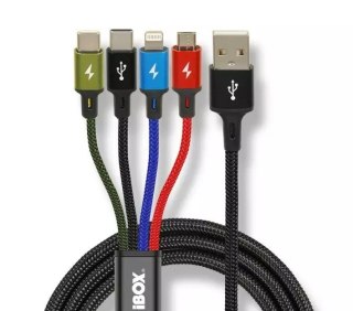 IBOX KABEL I-BOX USB 4W1 2XUSB-C, MICROUSB, LIGHTNING