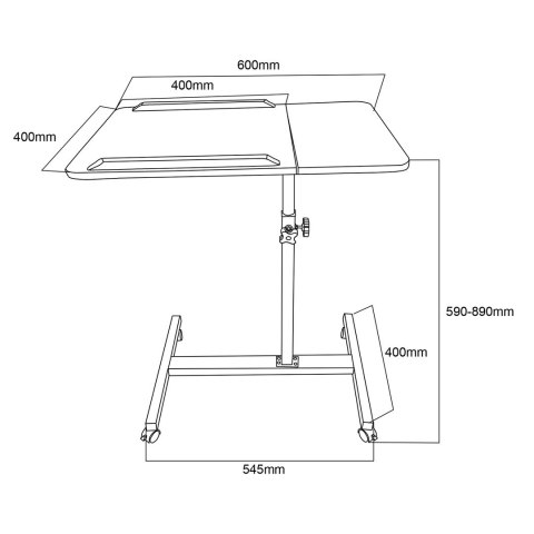 Maclean MACLEAN MOBILNE BIURKO/STAND NA LAPTOP, BIAŁE, REGULACJA WYSOKOŚĆ 59-89CM, MAX. 30KG MC-121 W Maclean MACLEAN MOBILNE BIURKO/STAND NA LAPTOP, BIAŁE, REGULACJA WYSOKOŚĆ 59-89CM, MAX. 30KG MC-121 W