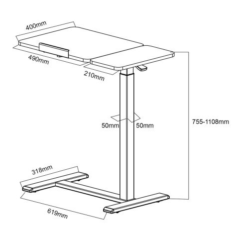 Maclean MACLEAN MOBILNE BIURKO/STAND NA LAPTOP, BIAŁE, REGULACJA WYSOKOŚCI 76-109CM, MAX. 30KG MC-120 W Maclean MACLEAN MOBILNE BIURKO/STAND NA LAPTOP, BIAŁE, REGULACJA WYSOKOŚCI 76-109CM, MAX. 30KG MC-120 W