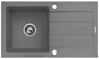 Maidsinks Zlewozmywak granitowy jednokomorowy z ociekaczem Maidsinks 76x44 1B 1D szary beton (Pyragranit; kolor szary)