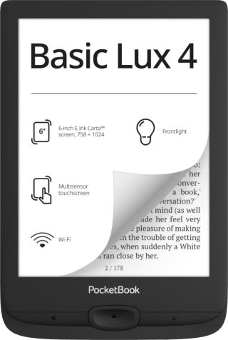 POCKETBOOK Ebook PocketBook Basic Lux 4 618 6" 8GB Wi-Fi Black (WYPRZEDAŻ)