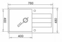 PYRAMIS Zlewozmywak granitowy PYRAMIS SPARTA PLUS 78x48 1B 1D czarny 070052701 czarny nakrapiany