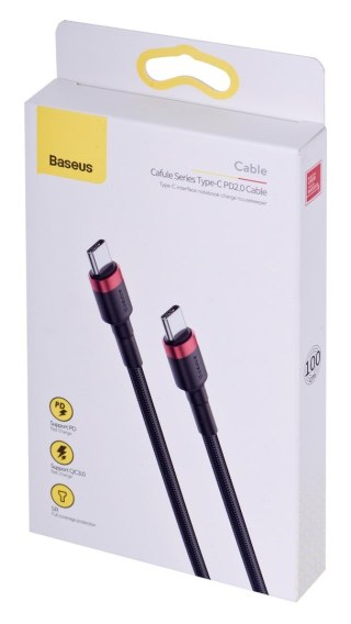 Baseus BASEUS KABEL USB-C DO USB-C CAFULE 60W 1M, CZARNY