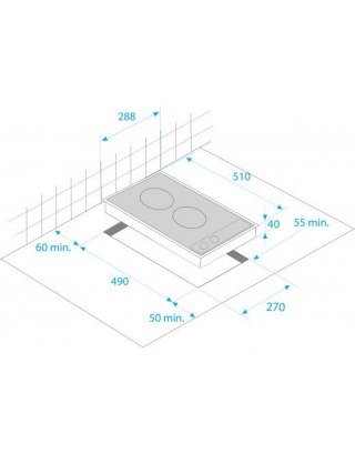 Beko Płyta ceramiczna Beko HDCC 32200 X (2 pola grzejne; kolor inox)
