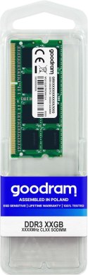 GoodRam Pamięć GoodRam GR1600S364L11/8G (DDR3 SO-DIMM; 1 x 8 GB; 1600 MHz; CL11)