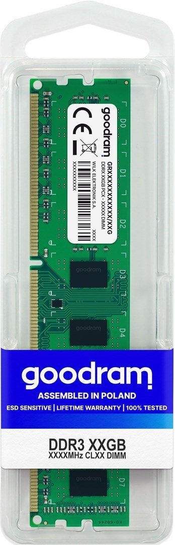 GoodRam Pamięć GoodRam PC1333 GR1333D364L9S/4G (DDR3 DIMM; 1 x 4 GB; 1333 MHz; CL9)