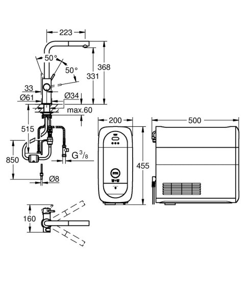 Grohe Bateria z filtrem wody GROHE Blue Home 31539KS0 Grohe Bateria z filtrem wody GROHE Blue Home 31539KS0