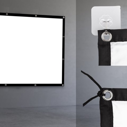 Maclean MACLEAN EKRAN PROJEKCYJNY, 150", 300X220CM, OBRAMOWANIE 25MM 4:3, HACZYKI DO NACIĄGU MC-168