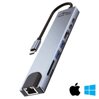 Media tech MEDIA-TECH HUB USB 8 IN 1 GIGA LAN HUB MT5046