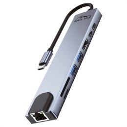 Media tech MEDIA-TECH HUB USB 8 IN 1 GIGA LAN HUB MT5046