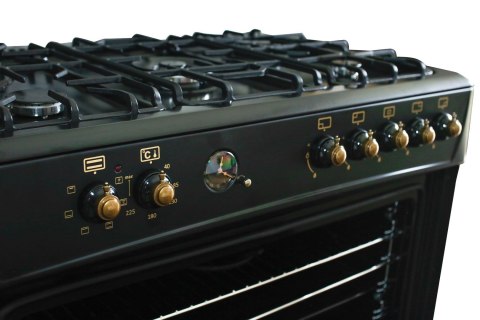 Ravanson Kuchnia gazowo-elektryczna Ravanson KWGE-90R Retro czarny Ravanson Kuchnia gazowo-elektryczna Ravanson KWGE-90R Retro czarny