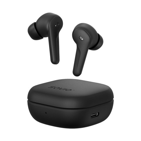 SAVIO SAVIO SŁUCHAWKI BEZPRZEWODOWE BLUETOOTH 5.3 Z MIKROFONEM, ANC, ENC, QC TWS-12 SAVIO SAVIO SŁUCHAWKI BEZPRZEWODOWE BLUETOOTH 5.3 Z MIKROFONEM, ANC, ENC, QC TWS-12