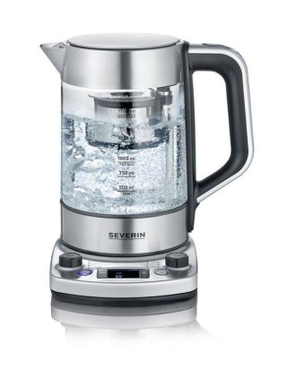 SEVERIN SEVERIN CZAJNIK ELEKTRYCZNY SZKŁO-STAL, REG. TEMPERATURY, SITKO DO HERBATY, AUT. PROGRAM, KONTROLER STRIX, 1,7L 3000W WK3422