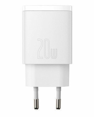 Baseus BASEUS ŁADOWARKA SIECIOWA USB, USB-C (BIAŁA) Baseus BASEUS ŁADOWARKA SIECIOWA USB, USB-C (BIAŁA)