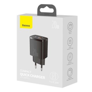 Baseus BASEUS ŁADOWARKA SIECIOWA USB, USB-C (CZARNA)