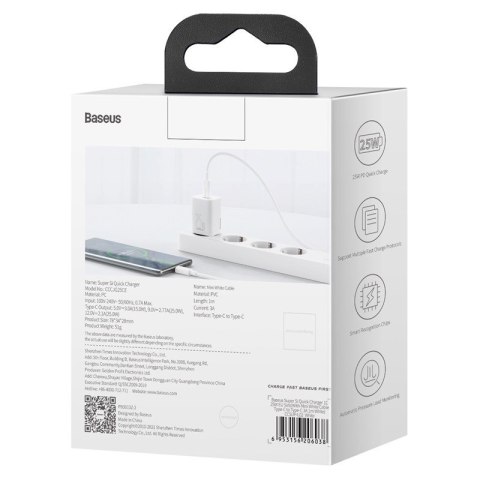 Baseus BASEUS ŁADOWARKA SIECIOWA Z KABLEM TZCCSUP-L02 1C Baseus BASEUS ŁADOWARKA SIECIOWA Z KABLEM TZCCSUP-L02 1C