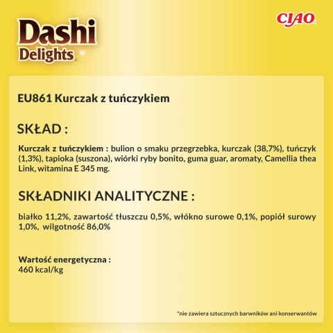 INABA INABA Dashi Delights Kurczak Tuńczyk - Przysmak dla kotów - 70g INABA INABA Dashi Delights Kurczak Tuńczyk - Przysmak dla kotów - 70g