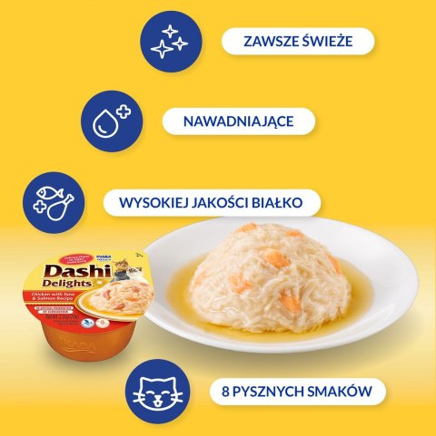 INABA INABA Dashi Delights Kurczak Tuńczyk&Łosoś - Przysmak dla kotów - 70g INABA INABA Dashi Delights Kurczak Tuńczyk&Łosoś - Przysmak dla kotów - 70g