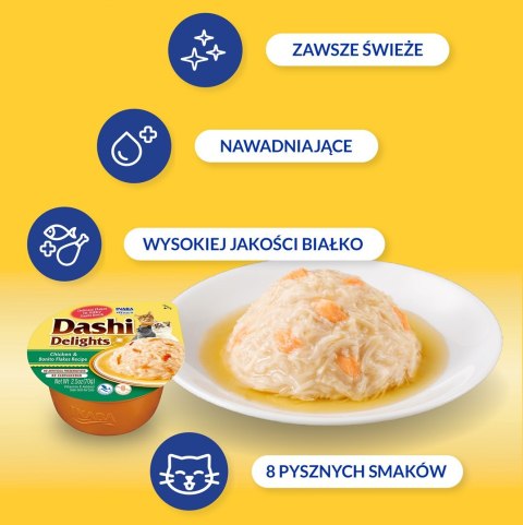 INABA INABA Dashi Delights Kurczak i płatki Bonito - Przysmak dla kotów - 70g INABA INABA Dashi Delights Kurczak i płatki Bonito - Przysmak dla kotów - 70g