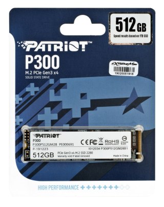Patriot Memory SSD Patriot P300 M.2 PCI-Ex4 NVMe 512GB 1,7GB/s