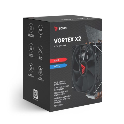 SAVIO SAVIO CHŁODZENIE CPU VORTEX X2 SAVIO SAVIO CHŁODZENIE CPU VORTEX X2