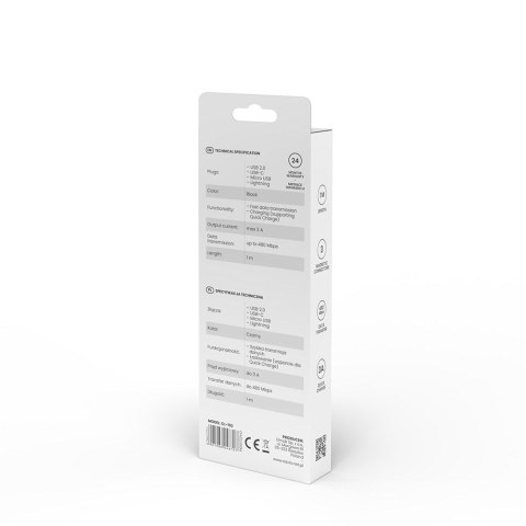SAVIO SAVIO KABEL MAGNETYCZNY USB - USB TYP C, MICRO I LIGHTNING, 1M, CZARNY CL-152 SAVIO SAVIO KABEL MAGNETYCZNY USB - USB TYP C, MICRO I LIGHTNING, 1M, CZARNY CL-152