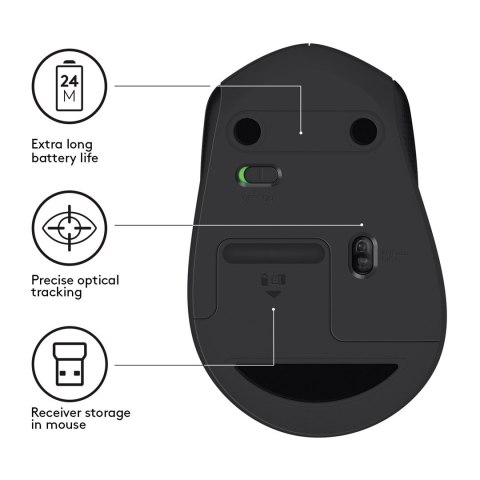 Logitech Mysz Logitech M330 910-004909 (USB 2.0; kolor czarny; optyczna)