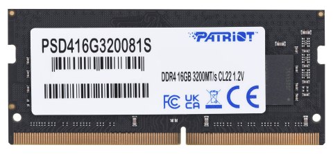 Patriot Memory PATRIOT DDR4 16GB SIGNATURE LINE 3200 MHz SO-DIMM Patriot Memory PATRIOT DDR4 16GB SIGNATURE LINE 3200 MHz SO-DIMM