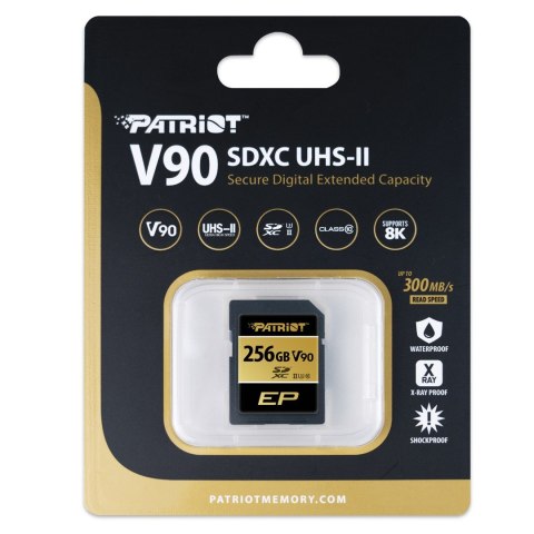 Patriot Memory Patriot SDXC 256GB EP V90 300/260 MB/s UHS-II U3 Class10 Patriot Memory Patriot SDXC 256GB EP V90 300/260 MB/s UHS-II U3 Class10