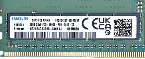 Samsung SemiConductor Samsung RDIMM 32GB DDR5 2Rx8 5600MHz PC5-44800 ECC REGISTERED M321R4GA3EB0-CWM Samsung SemiConductor Samsung RDIMM 32GB DDR5 2Rx8 5600MHz PC5-44800 ECC REGISTERED M321R4GA3EB0-CWM