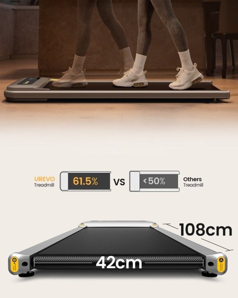 UREVO Bieżnia Urevo U1 Smart Walkingpad + Biurko regulowane elektrycznie TUCKANO czarny/orzech UREVO Bieżnia Urevo U1 Smart Walkingpad + Biurko regulowane elektrycznie TUCKANO czarny/orzech