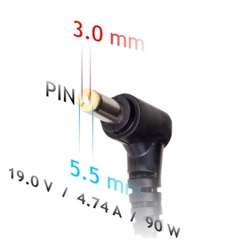 Akyga Zasilacz sieciowy Akyga AK-ND-27 do notebooka Samsung (19 V; 4,74 A; 90W; 5.5 mm x 3 mm)
