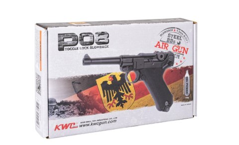 RANGER Wiatrówka pistolet RANGER P08 Parabellum KWC kal. 4,5 BBs BLOW BACK 21 strz. FULL METAL CO2 (AAKCMB410AZB) RANGER Wiatrówka pistolet RANGER P08 Parabellum KWC kal. 4,5 BBs BLOW BACK 21 strz. FULL METAL CO2 (AAKCMB410AZB)