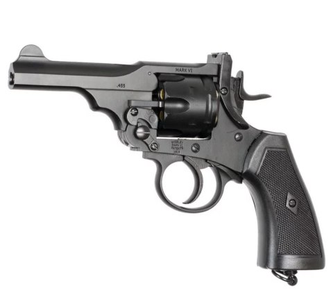 WEBLEY Rewolwer WEBLEY MKVI .455 Police kal.4,5 mm Diabolo łuski 6-strzał. lufa 4" CO2 Black Ekp do17J WEBLEY Rewolwer WEBLEY MKVI .455 Police kal.4,5 mm Diabolo łuski 6-strzał. lufa 4" CO2 Black Ekp do17J