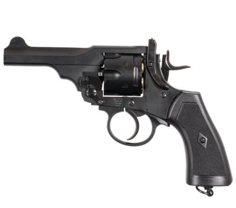 WEBLEY Rewolwer WEBLEY MKVI .455 Police kal.4,5 mm Diabolo łuski 6-strzał. lufa 4" CO2 Black Ekp do17J WEBLEY Rewolwer WEBLEY MKVI .455 Police kal.4,5 mm Diabolo łuski 6-strzał. lufa 4" CO2 Black Ekp do17J