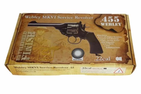 WEBLEY Rewolwer WEBLEY MKVI .455 Police kal.4,5 mm Diabolo łuski 6-strzał. lufa 4" CO2 Black Ekp do17J WEBLEY Rewolwer WEBLEY MKVI .455 Police kal.4,5 mm Diabolo łuski 6-strzał. lufa 4" CO2 Black Ekp do17J