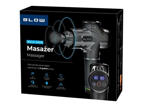 BLOW BLOW PISTOLET DO MASAŻU MASAŻER WAVE 4000 BLACK BLOW BLOW PISTOLET DO MASAŻU MASAŻER WAVE 4000 BLACK