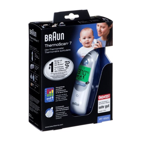 Braun Termometr Elektroniczne do ucha Braun ThermoScan 7 IRT6520 (Pomiar kontaktowy; kolor biały) Braun Termometr Elektroniczne do ucha Braun ThermoScan 7 IRT6520 (Pomiar kontaktowy; kolor biały)