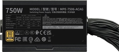 Cooler Master COOLER MASTER ZASILACZ MWE Gold 750 -V3 ATX 3.1 Cooler Master COOLER MASTER ZASILACZ MWE Gold 750 -V3 ATX 3.1