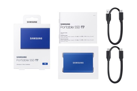 Samsung Dysk zewnętrzny SSD Samsung T7 (1TB; USB 3.2; niebieski; MU-PC1T0H/WW) Samsung Dysk zewnętrzny SSD Samsung T7 (1TB; USB 3.2; niebieski; MU-PC1T0H/WW)
