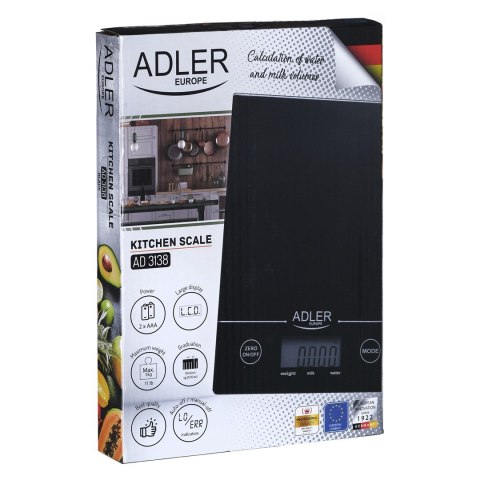 Adler Waga kuchenna Adler AD 3138 czarna (kolor czarny)
