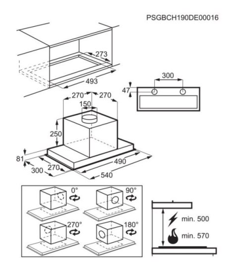Electrolux Okap podszafkowy, wkład do zabudowy ELECTROLUX LFG716R