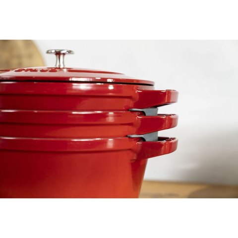 ZWILLING Zestaw 3 naczyń żeliwnych z pokrywką STAUB 40508-387-0 - czerwony 24 cm