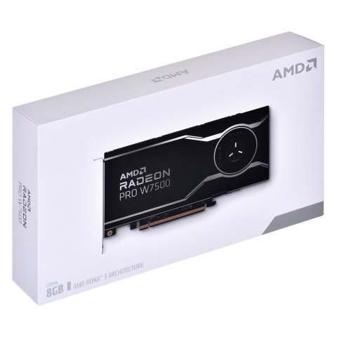 AMD Karta graficzna AMD Radeon Pro W7500 8GB GDDR6, 4x DisplayPort 2.1, 70W, PCI Gen4 x8 AMD Karta graficzna AMD Radeon Pro W7500 8GB GDDR6, 4x DisplayPort 2.1, 70W, PCI Gen4 x8