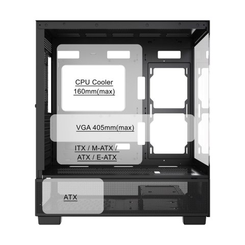 GEMBIRD GEMBIRD OBUDOWA FORNAX X550 AQUARIUM MIDI-TOWER (2X USB 3.1, 1X USB TYPE-C) 3X FAN, CZARNA GEMBIRD GEMBIRD OBUDOWA FORNAX X550 AQUARIUM MIDI-TOWER (2X USB 3.1, 1X USB TYPE-C) 3X FAN, CZARNA