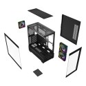 GEMBIRD GEMBIRD OBUDOWA FORNAX X550 AQUARIUM MIDI-TOWER (2X USB 3.1, 1X USB TYPE-C) 3X FAN, CZARNA